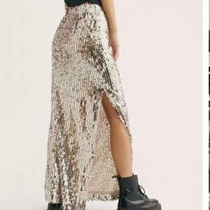 Sequin Skirt with Silver and Gold Accents
